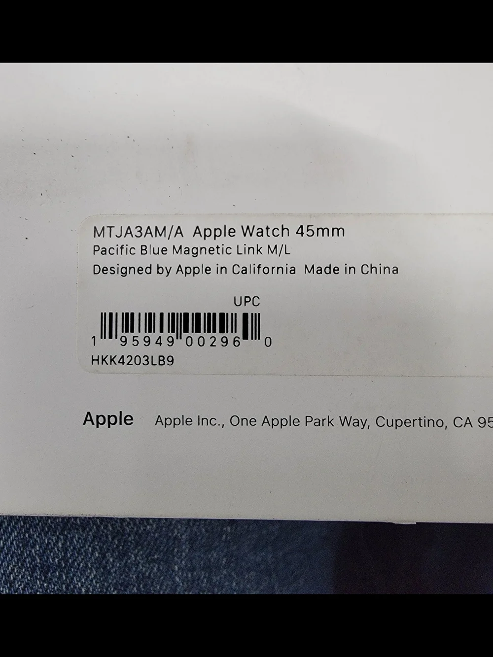 Apple Original Magnetic Watch Link Band, Pacific Blue, 45mm, M/L MTJA3AM/A